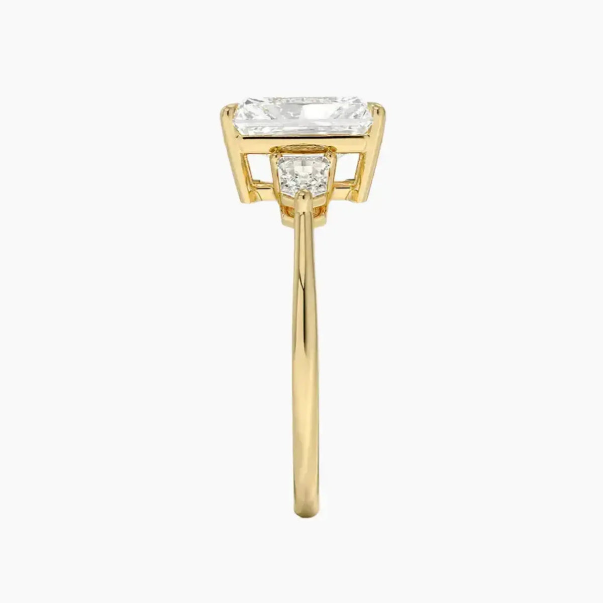 OBSER542 - Thalassa Three Stone Radiant engagement ring setting view 9