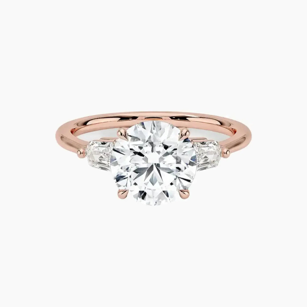 OBSER550 - Thalassa Three Stone Round engagement ring setting view 4