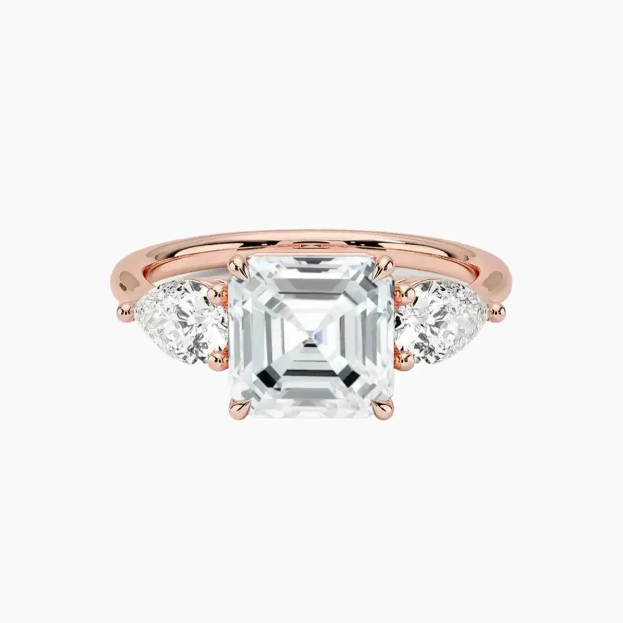 OBSER640 - Calliope Three Stone Asscher engagement ring setting view 4