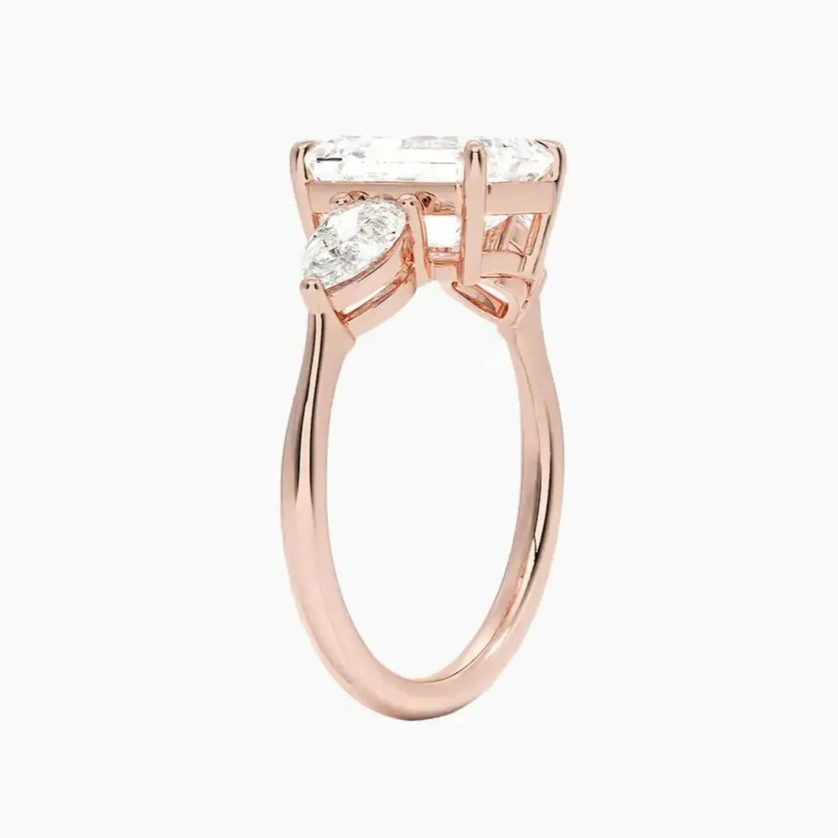 OBSER641 - Calliope Three Stone Emerald engagement ring setting view 5