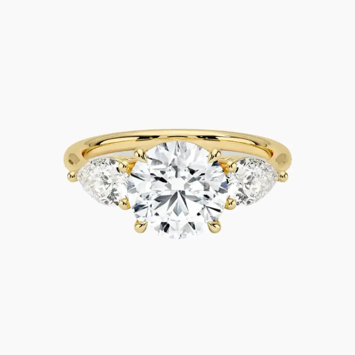 OBSER645 - Calliope Three Stone Round engagement ring setting view 7