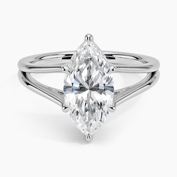 Marquise Tressa Split Shank Solitaire Engagement Ring [Setting Only] - EC106M