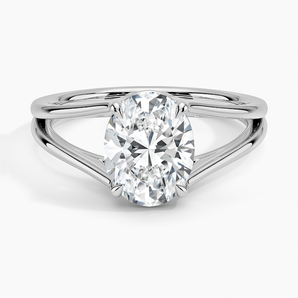 Oval Tressa Split Shank Solitaire Engagement Ring [Setting Only] - EC106O