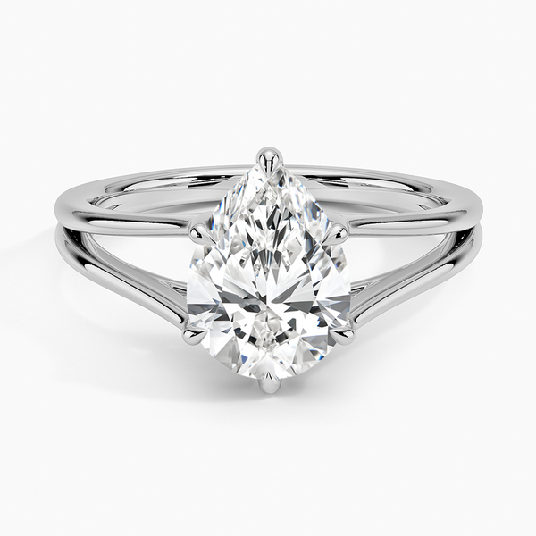 Pear Tressa Split Shank Solitaire Engagement Ring [Setting Only] - EC106P