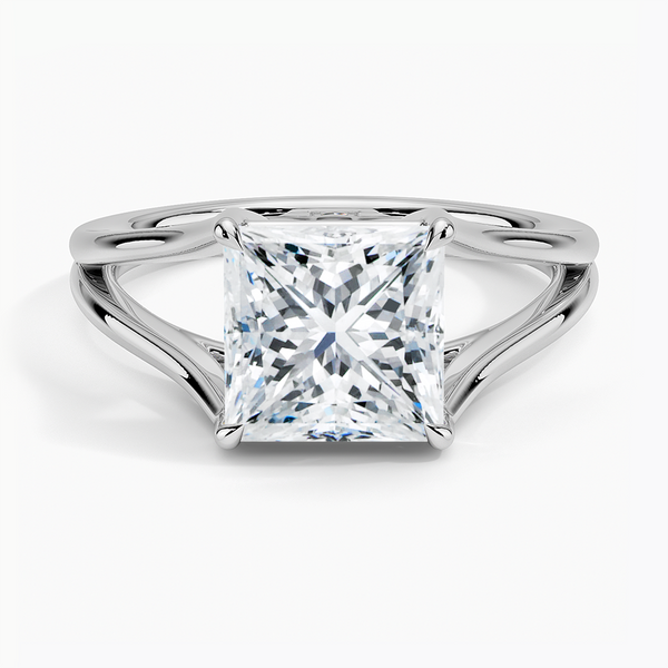 Princess Tressa Split Shank Solitaire Engagement Ring [Setting Only] - EC106Pr
