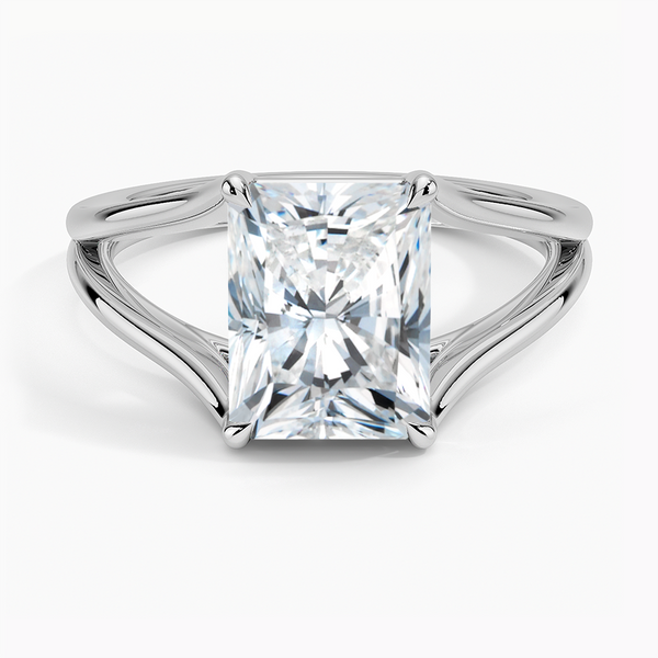 Radiant Tressa Split Shank Solitaire Engagement Ring [Setting Only] - EC106R