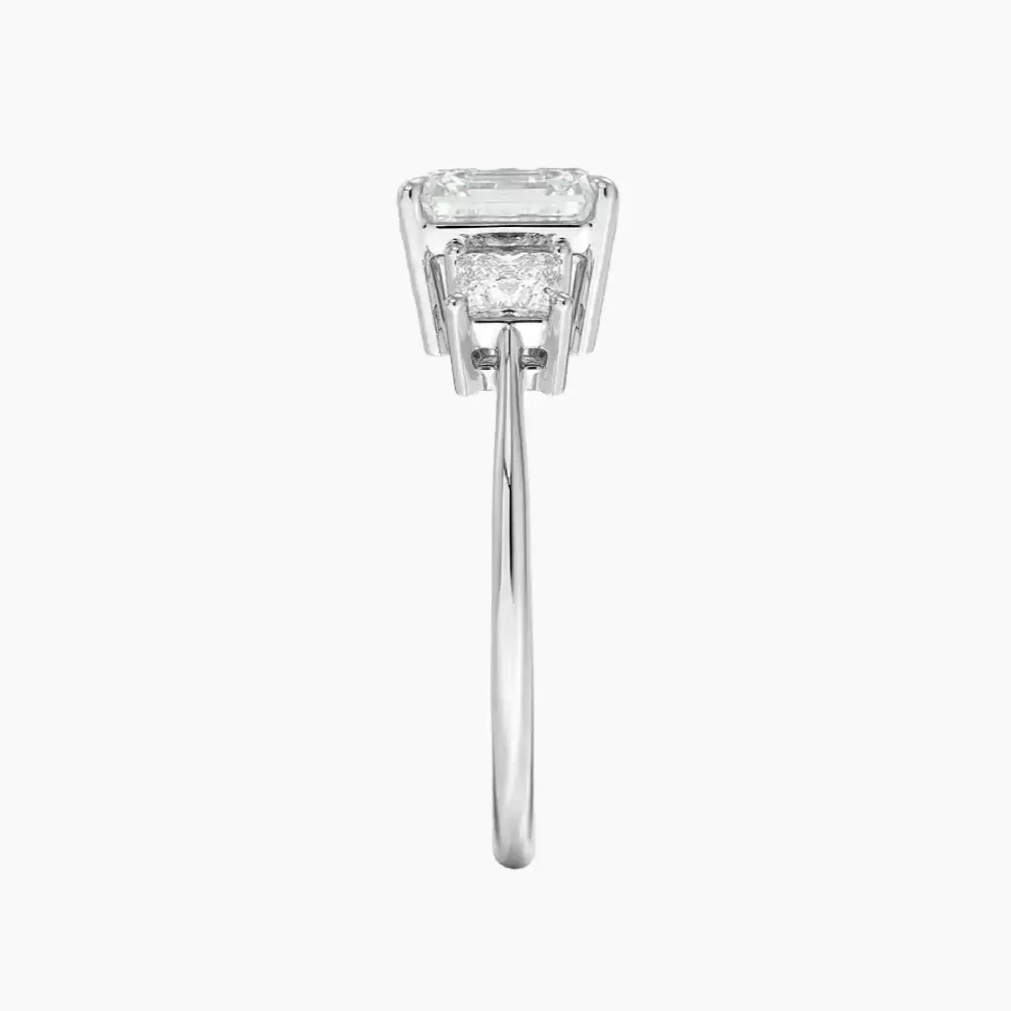 OBSER534 - Vespera Three Stone Asscher engagement ring setting view 3