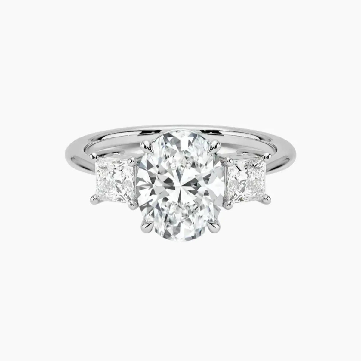 OBSER540 - Vespera Three Stone Oval engagement ring setting view 1