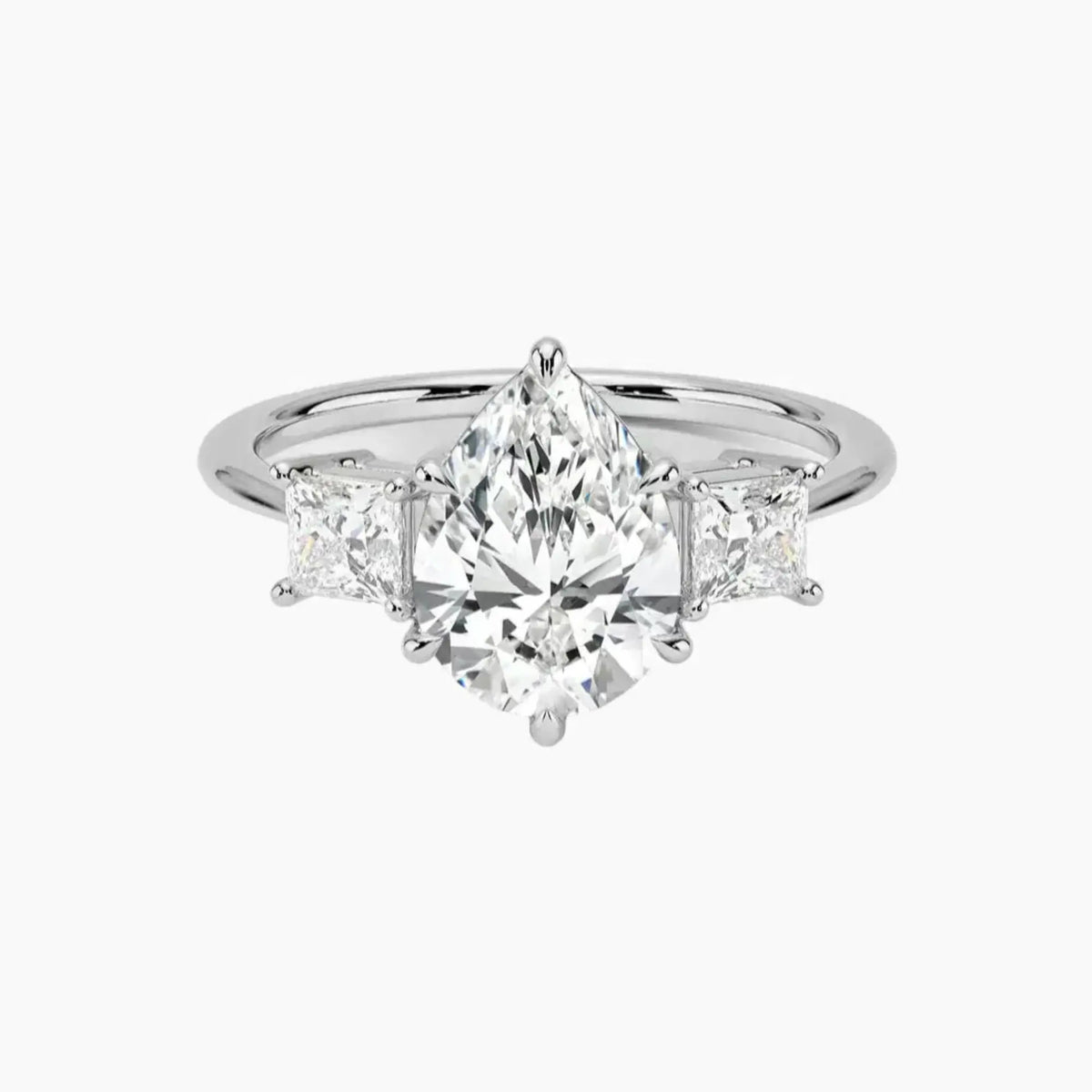 OBSER538 - Vespera Three Stone Pear engagement ring setting view 1