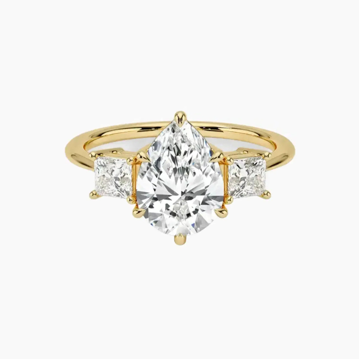 OBSER538 - Vespera Three Stone Pear engagement ring setting view 7