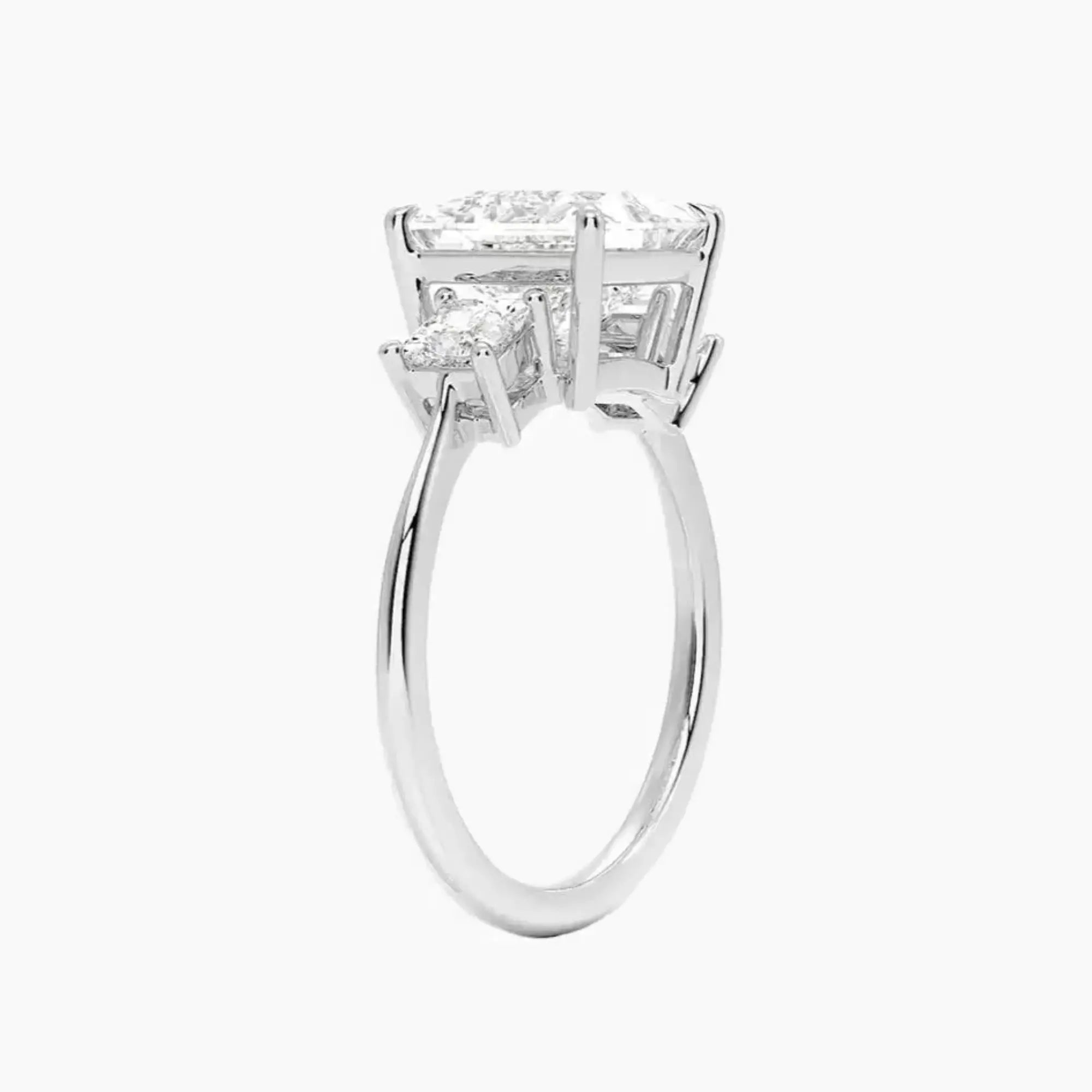 OBSER537 - Vespera Three Stone Princess engagement ring setting view 2