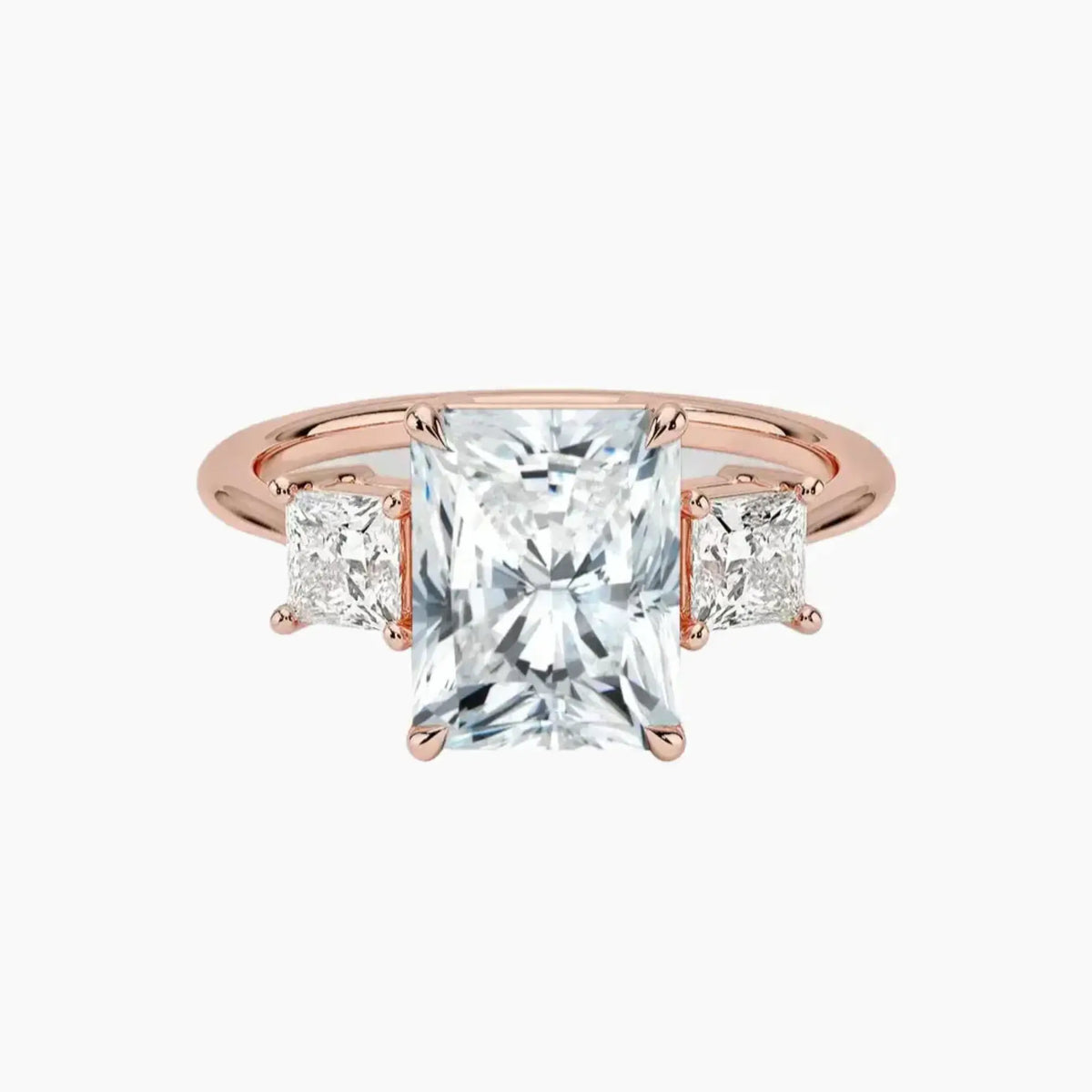 OBSER533 - Vespera Three Stone Radiant engagement ring setting view 4