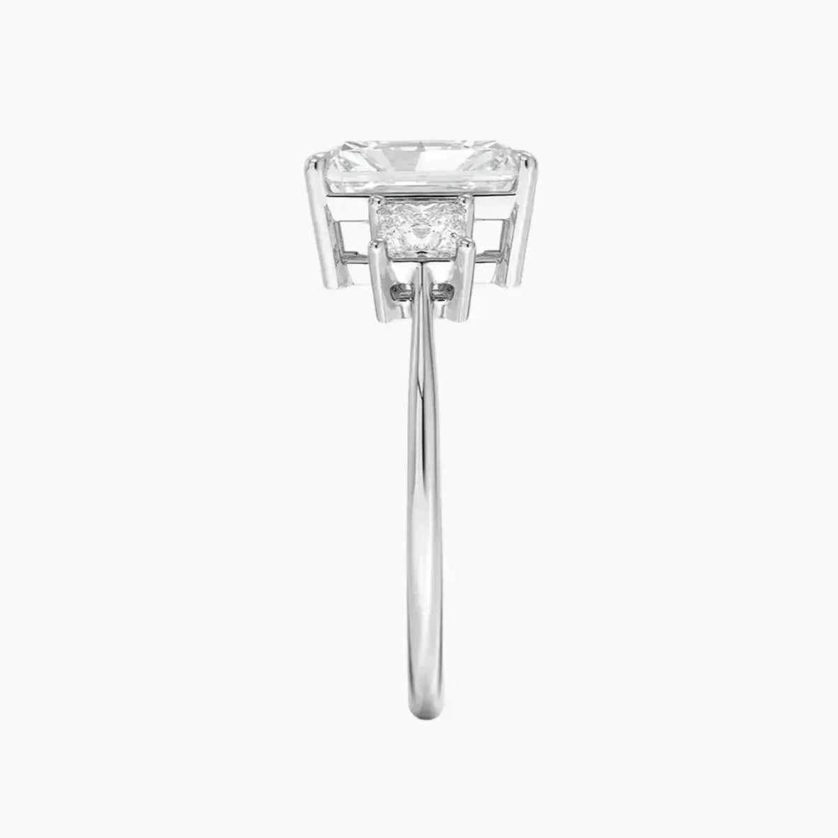 OBSER533 - Vespera Three Stone Radiant engagement ring setting view 3