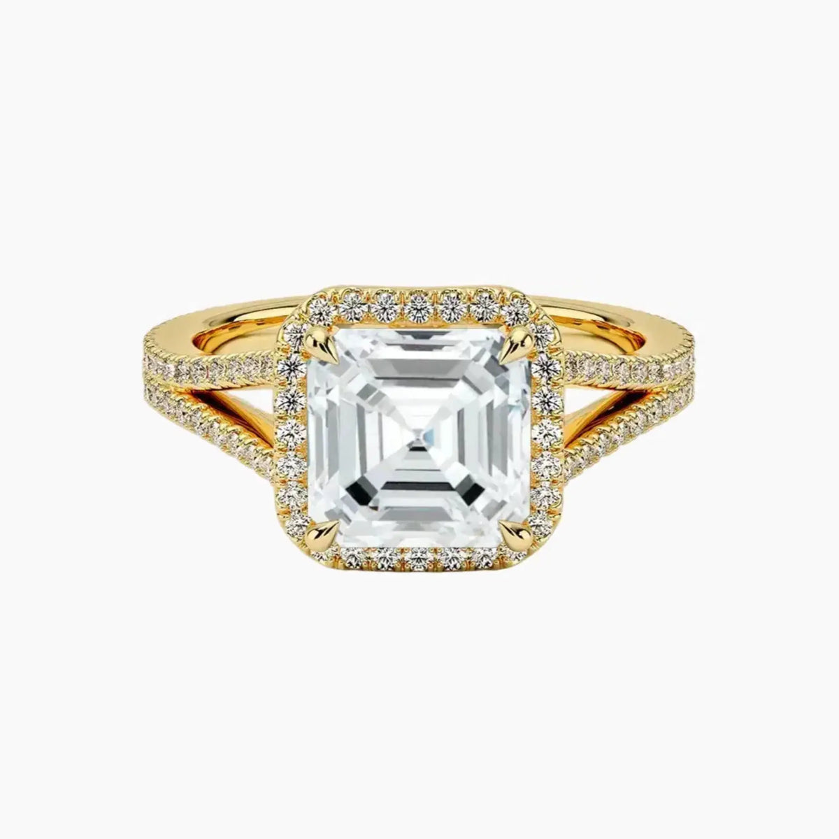 OBSER467 - Zephyrine Halo Asscher engagement ring setting view 7