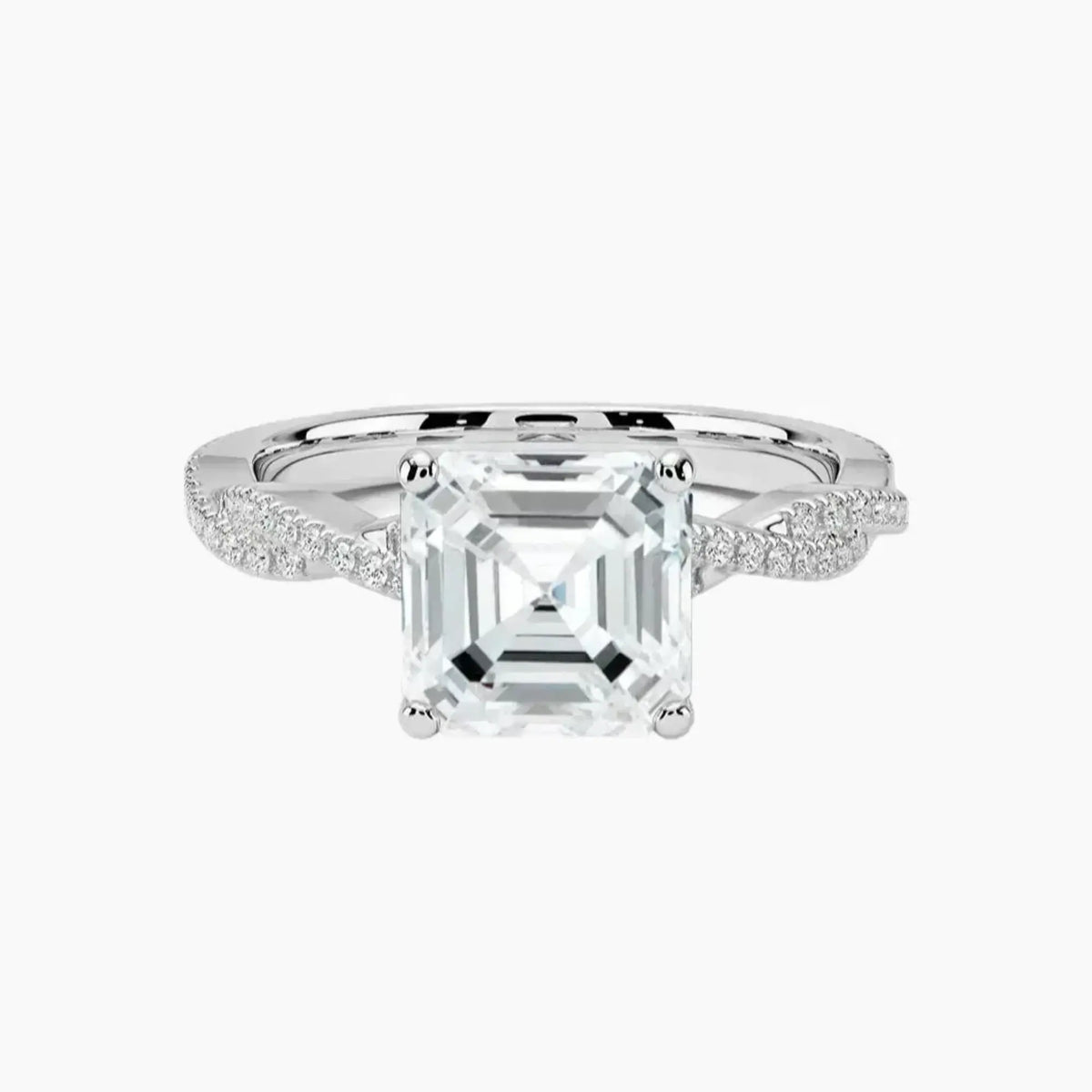OBSER351 - Cassia Solitaire Asscher engagement ring setting view 1