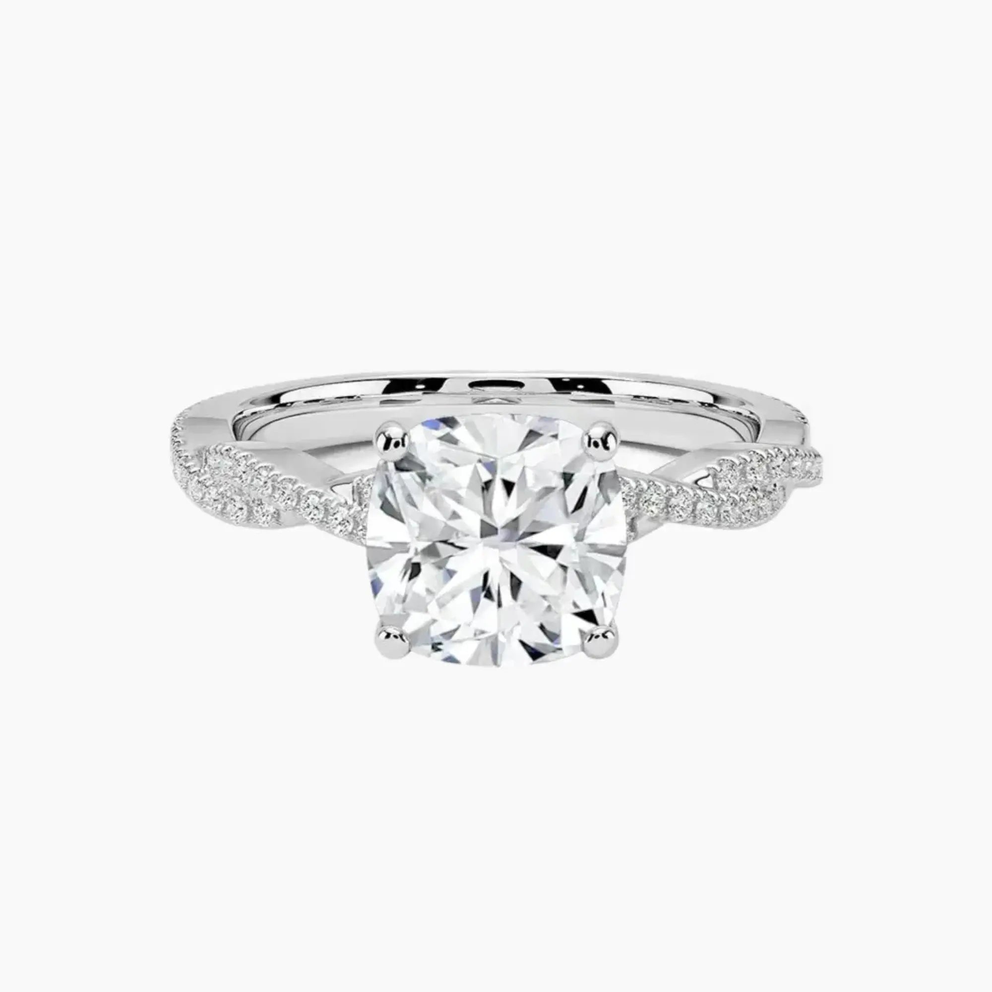 OBSER356 - Cassia Solitaire Cushion engagement ring setting view 1