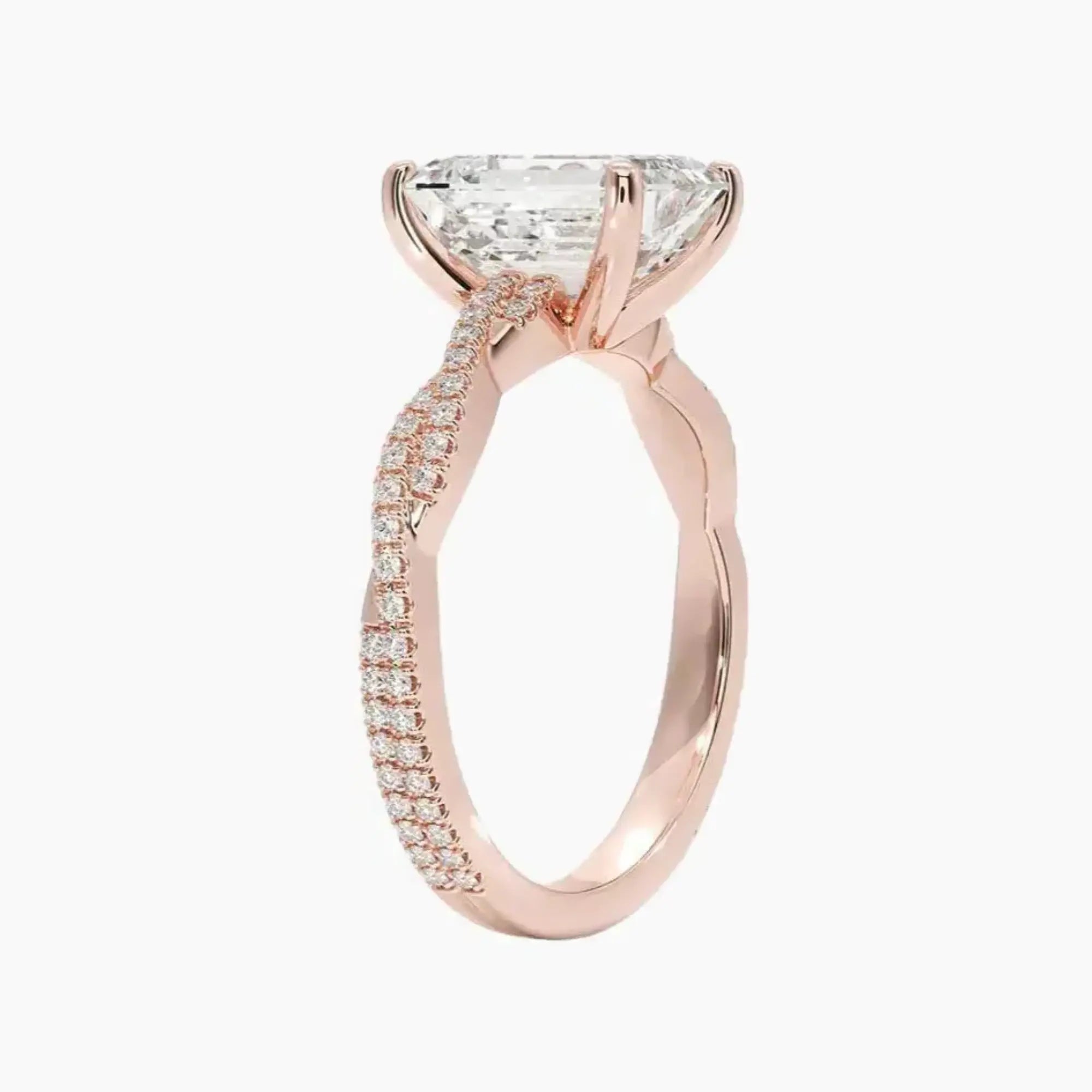 OBSER361 - Briar Solitaire Emerald engagement ring setting view 5