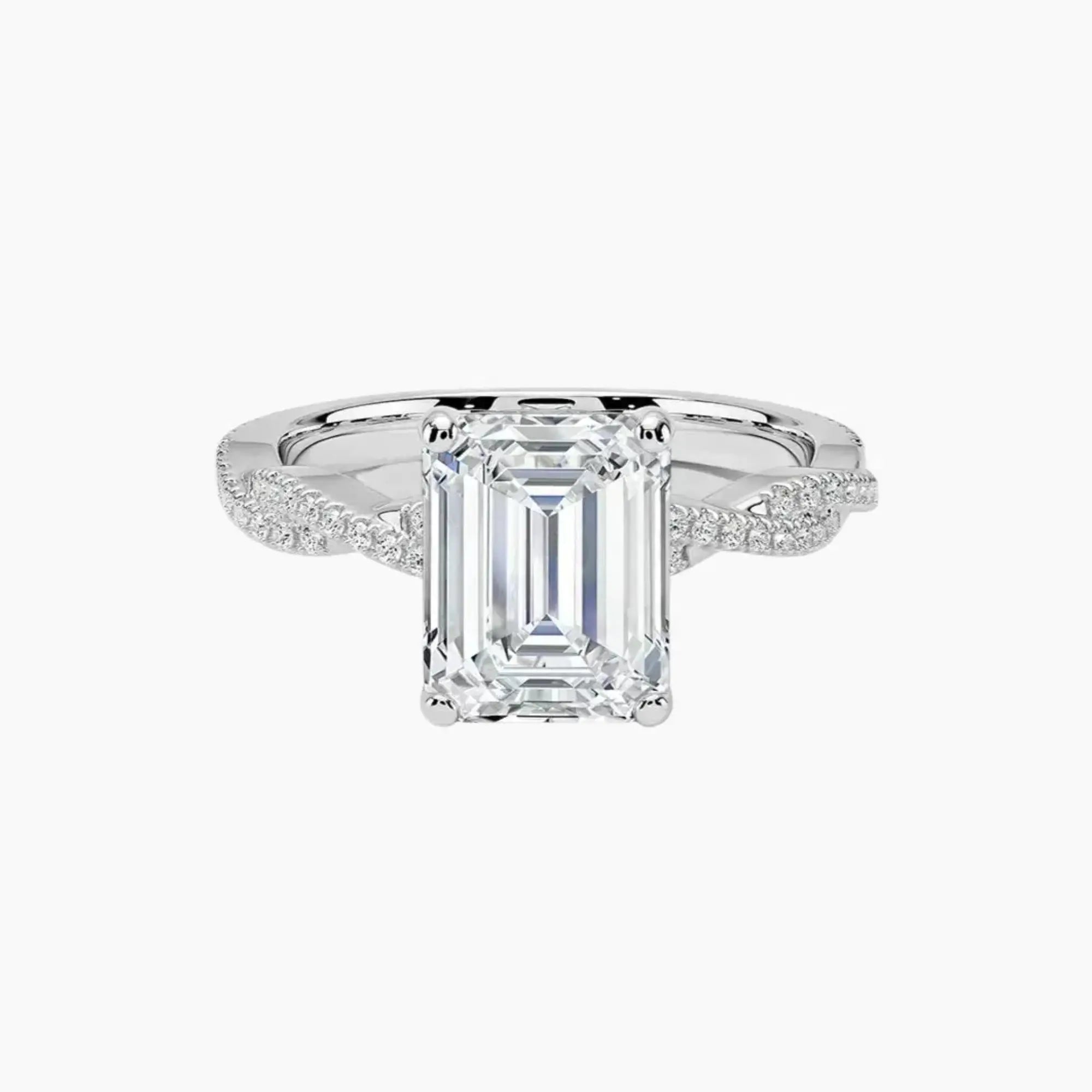OBSER361 - Briar Solitaire Emerald engagement ring setting view 1