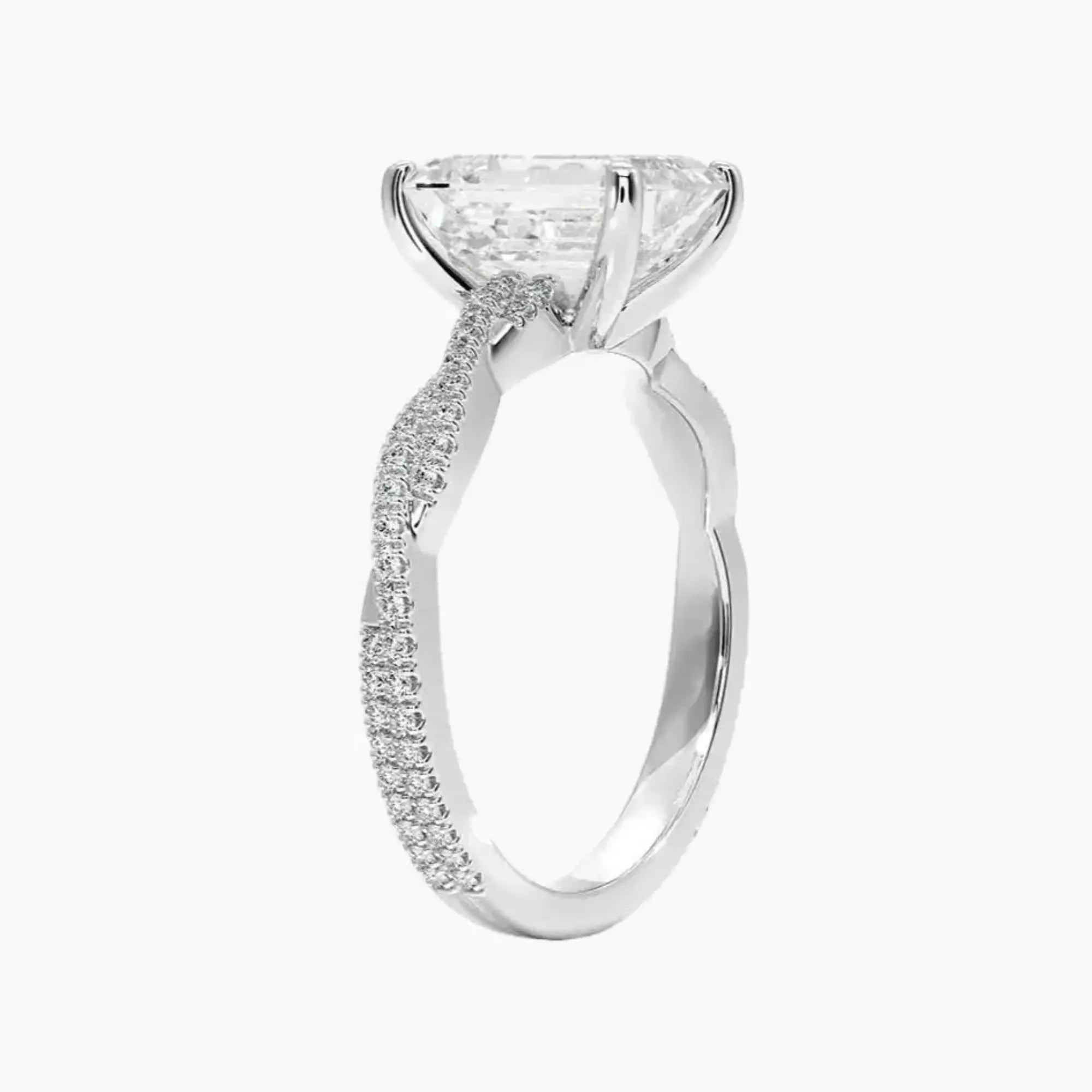 OBSER361 - Briar Solitaire Emerald engagement ring setting view 2