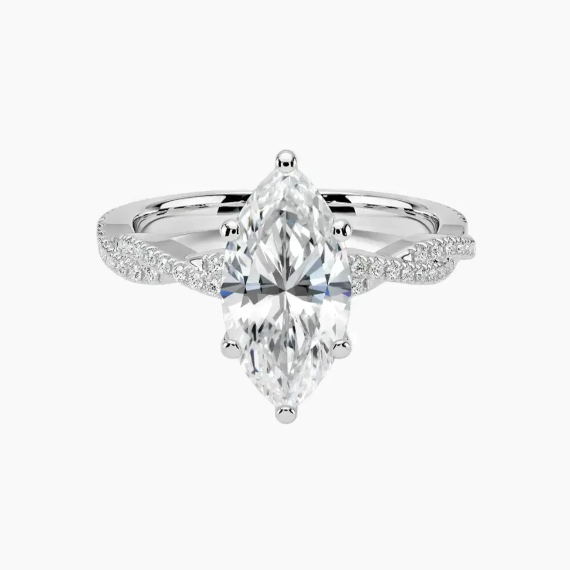 OBSER352 - Cassia Solitaire Marquise engagement ring setting view 1