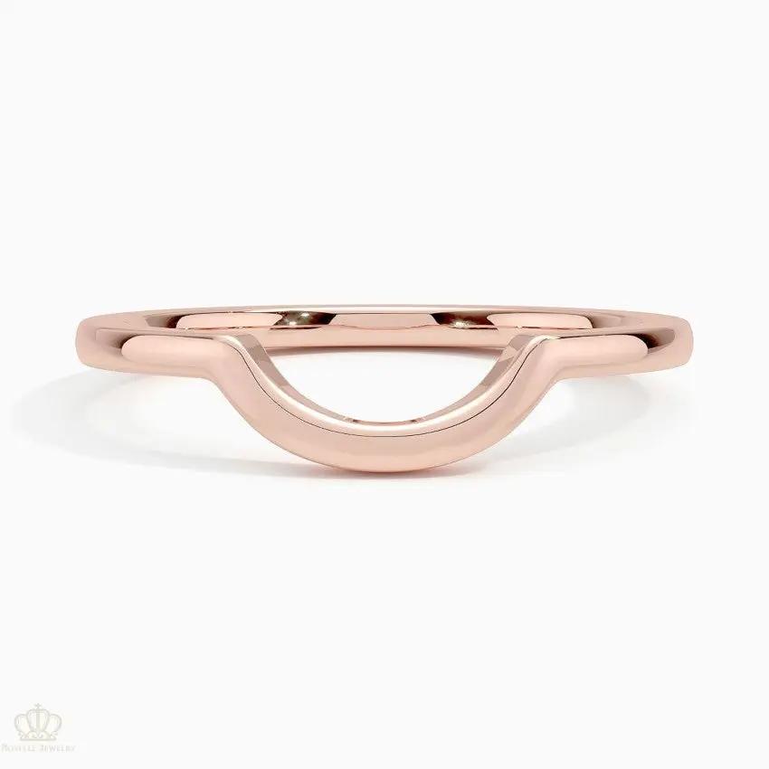 Midi Half Moon Nesting Wedding Band Ring - LR54 - Roselle Jewelry
