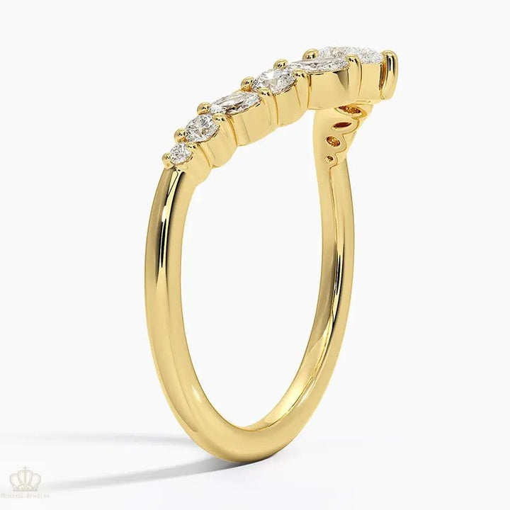 Floriana Contoured Wedding Band Ring - LR112 Camélia™