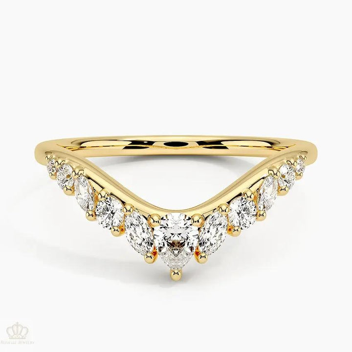 Floriana Contoured Wedding Band Ring - LR112 Camélia™