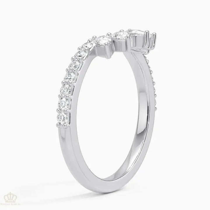 Luxe Pear Lunette Wedding Band Ring - LR111 Camélia™