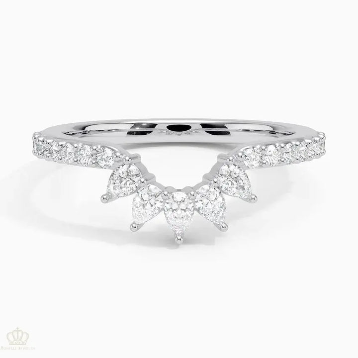 Luxe Pear Lunette Wedding Band Ring - LR111 Camélia™