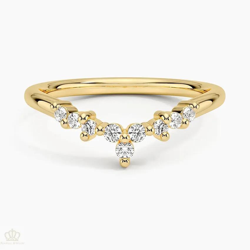 0.14CTW Melody Contoured Wedding Band Ring - LR62 - Roselle Jewelry