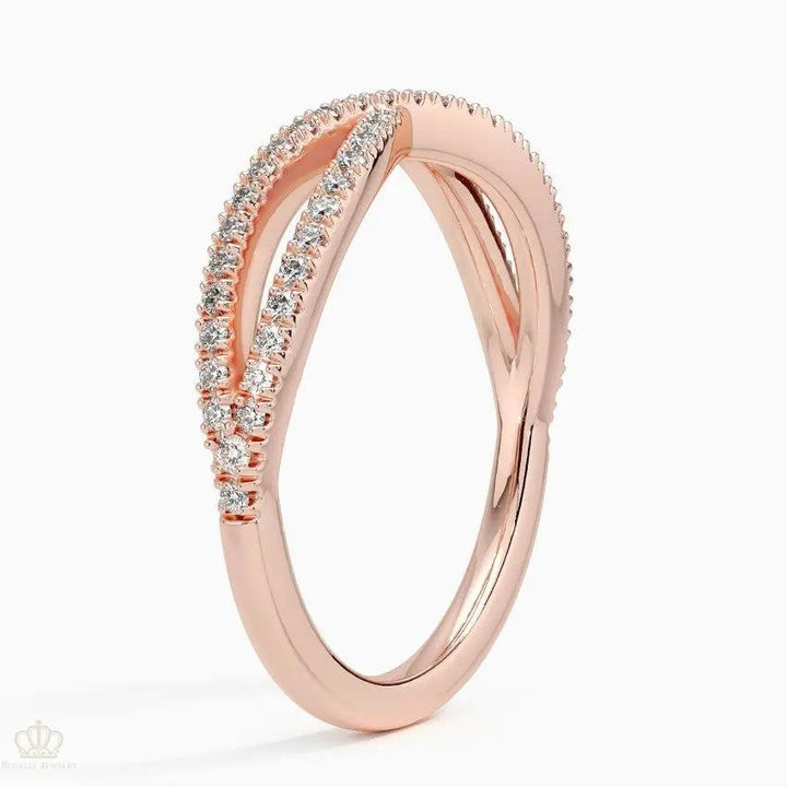 Entwined Crossover Wedding Band Ring - LR110 Camélia™