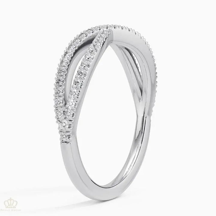 Entwined Crossover Wedding Band Ring - LR110 Camélia™