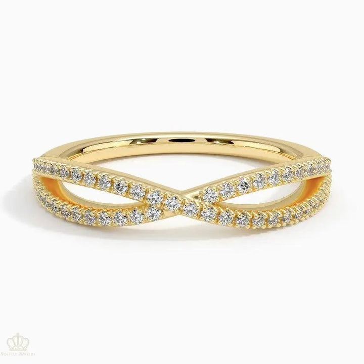 Entwined Crossover Wedding Band Ring - LR110 Camélia™