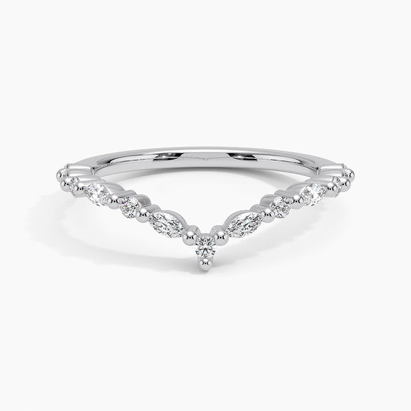 0.31CTW Delicate Versailles Contour Diamond Wedding Band Ring - LR45