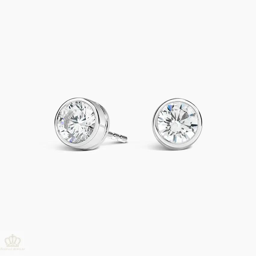 DC004 - [Setting Only] Bezel Set Round Diamond Stud Earrings CHARLISA™