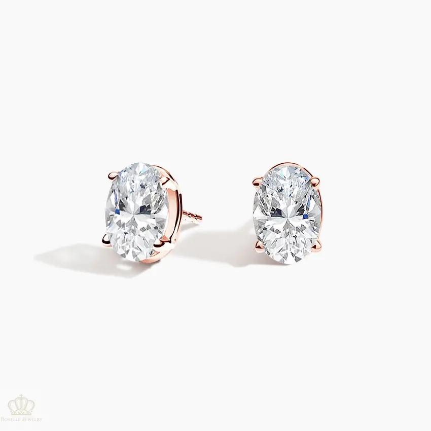 DC011 - [Setting Only] Four Prong Oval Diamond Stud Earrings CHARLISA™