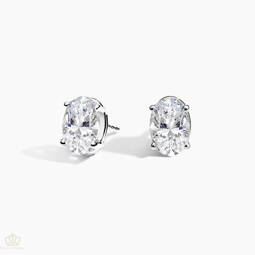DC011 - [Setting Only] Four Prong Oval Diamond Stud Earrings CHARLISA™