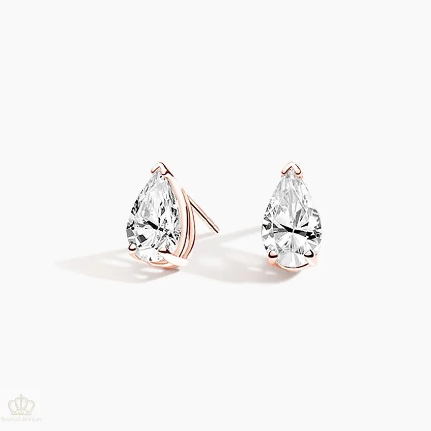 DC009 - [Setting Only] Three Prong Pear Diamond Stud Earrings CHARLISA™