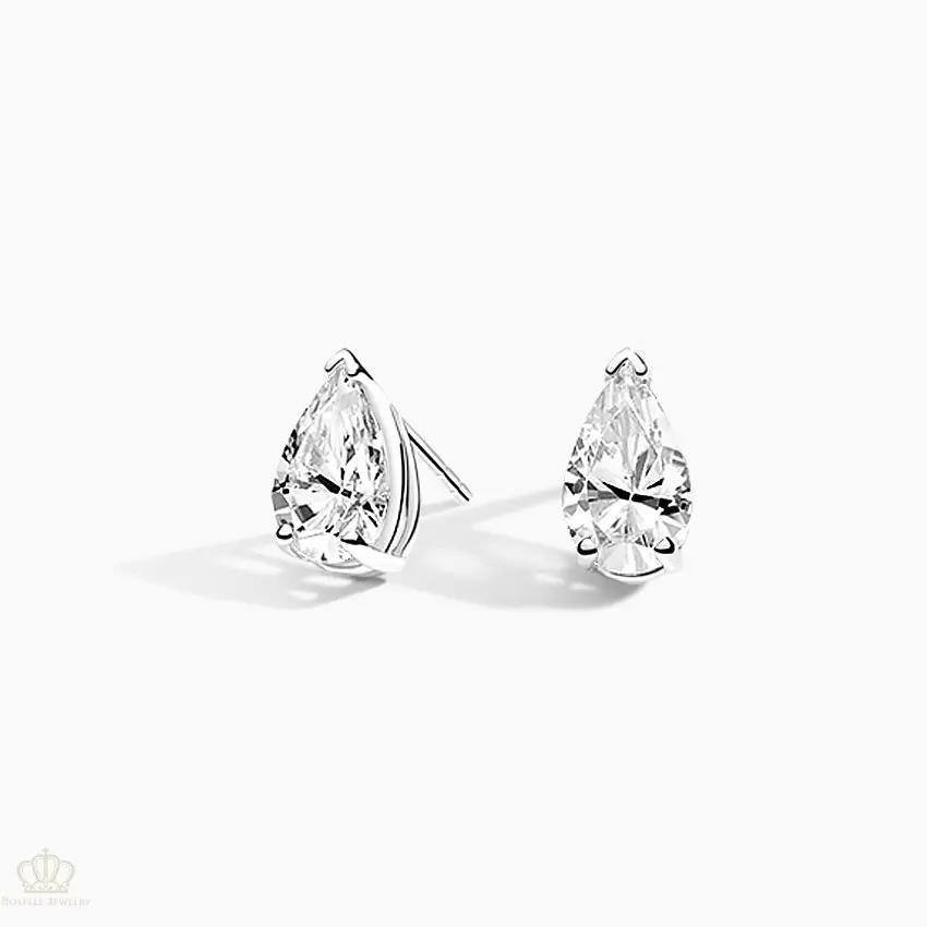 DC009 - [Setting Only] Three Prong Pear Diamond Stud Earrings CHARLISA™