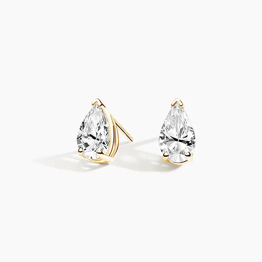 DC009 - [Setting Only] Three Prong Pear Diamond Stud Earrings CHARLISA™