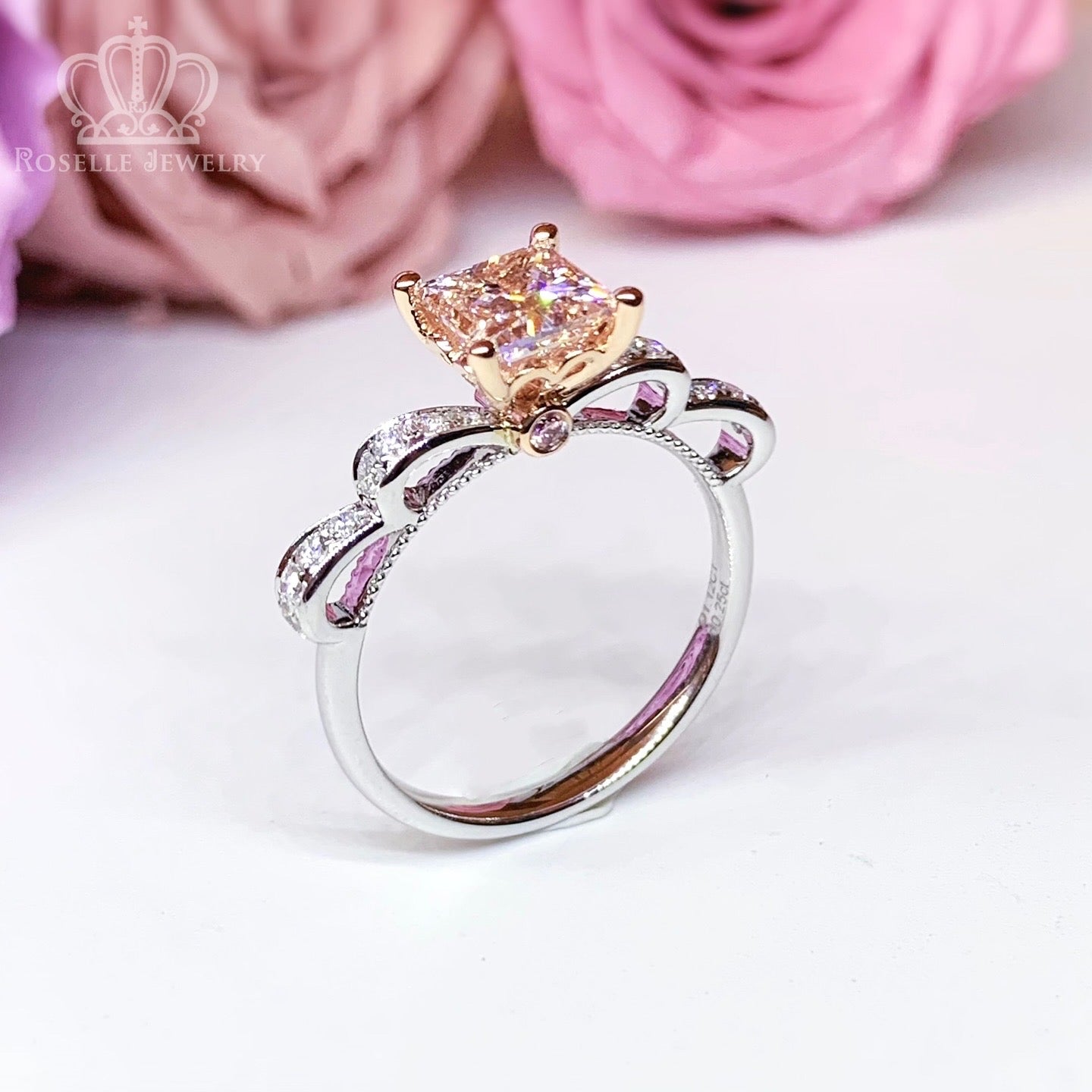 KTB6 - [Setting Only] Side Stone Diamond Bow Engagement Ring