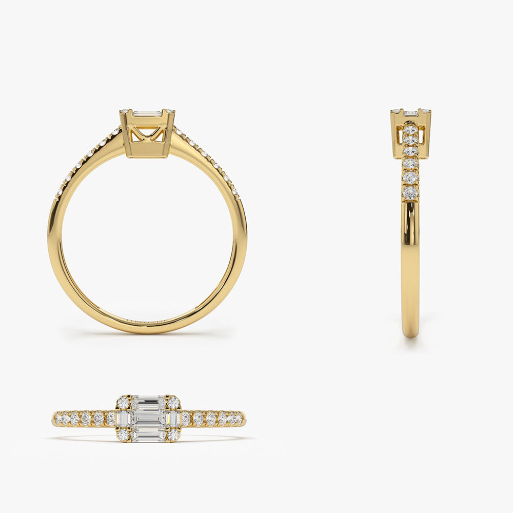 OBFJ2066 - 14k Illusion Setting East to West Baguette Diamond Ring 7
