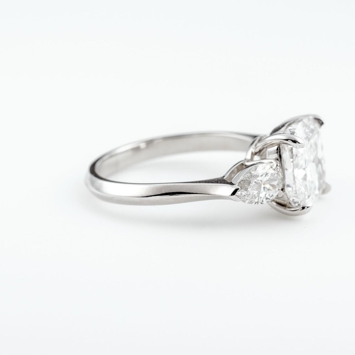 Pear Side Stones Diamond Engagement Ring [Setting Only] - EC128