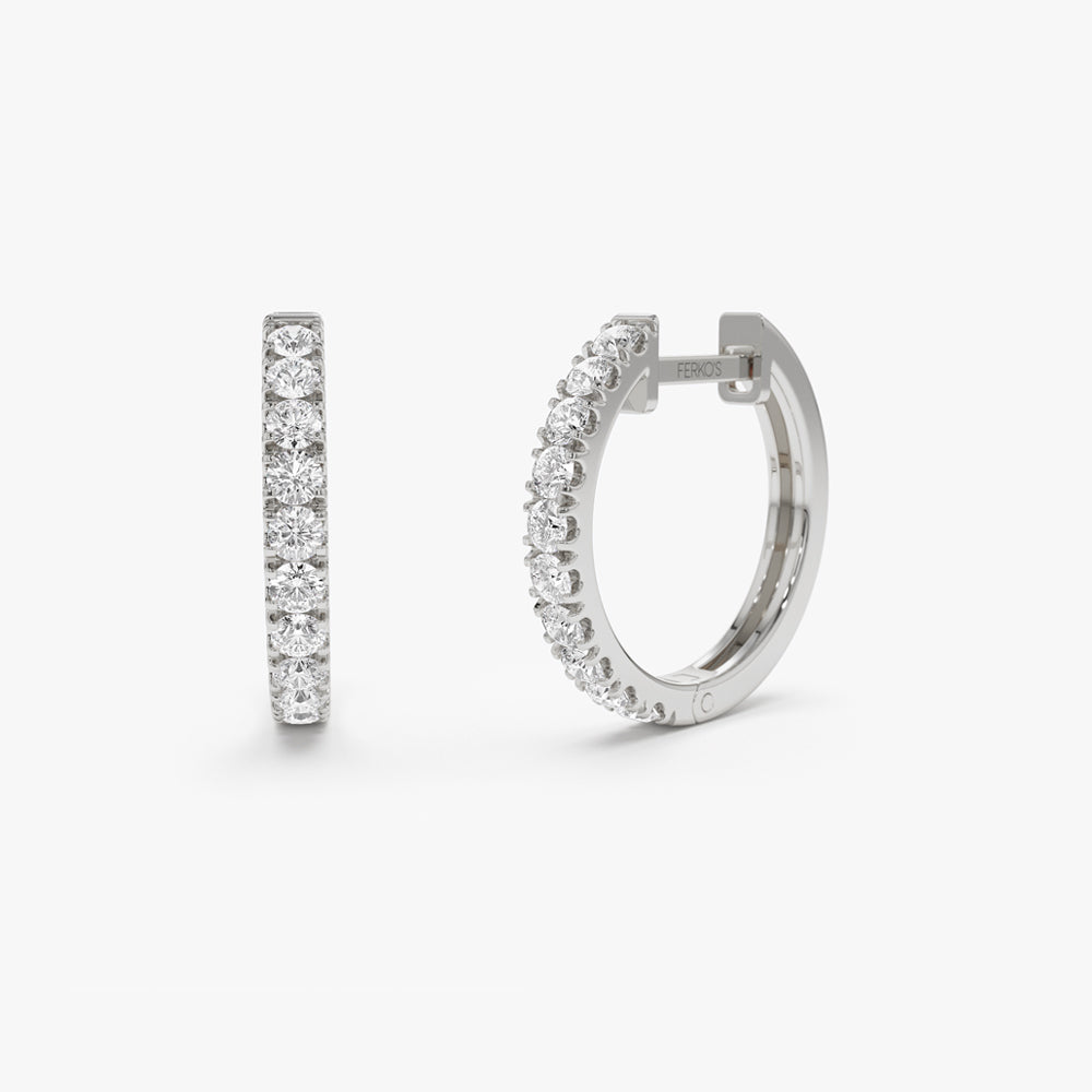 OBFJ1472 - 14k Diamond Huggies Earrings 16MM 6