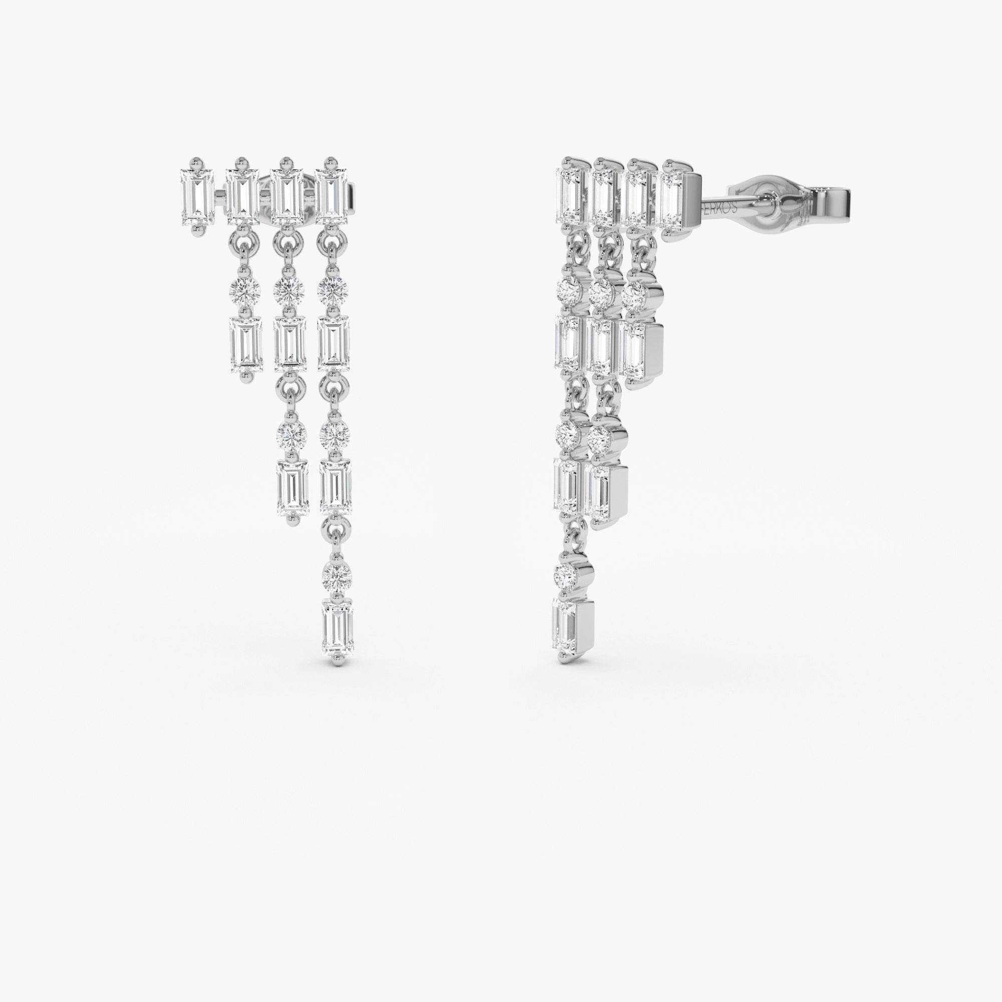 OBFJ0405 - 14k Diamond Statement Chandelier Earrings 4