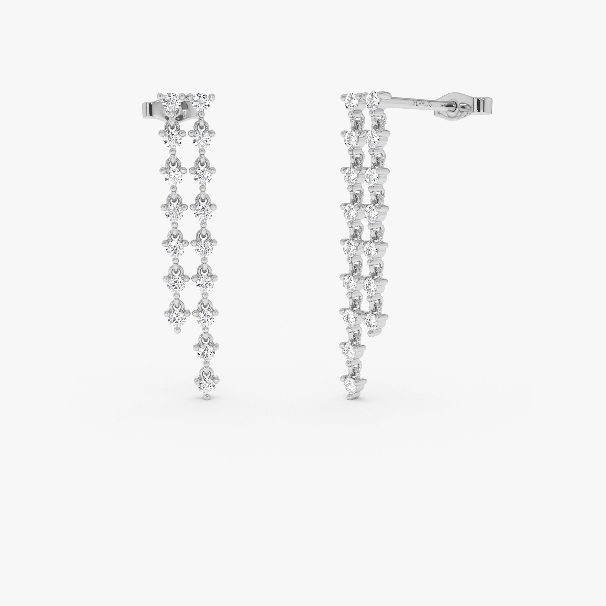 OBFJ0629 - 14k Gold Diamond Chandelier Earrings 4