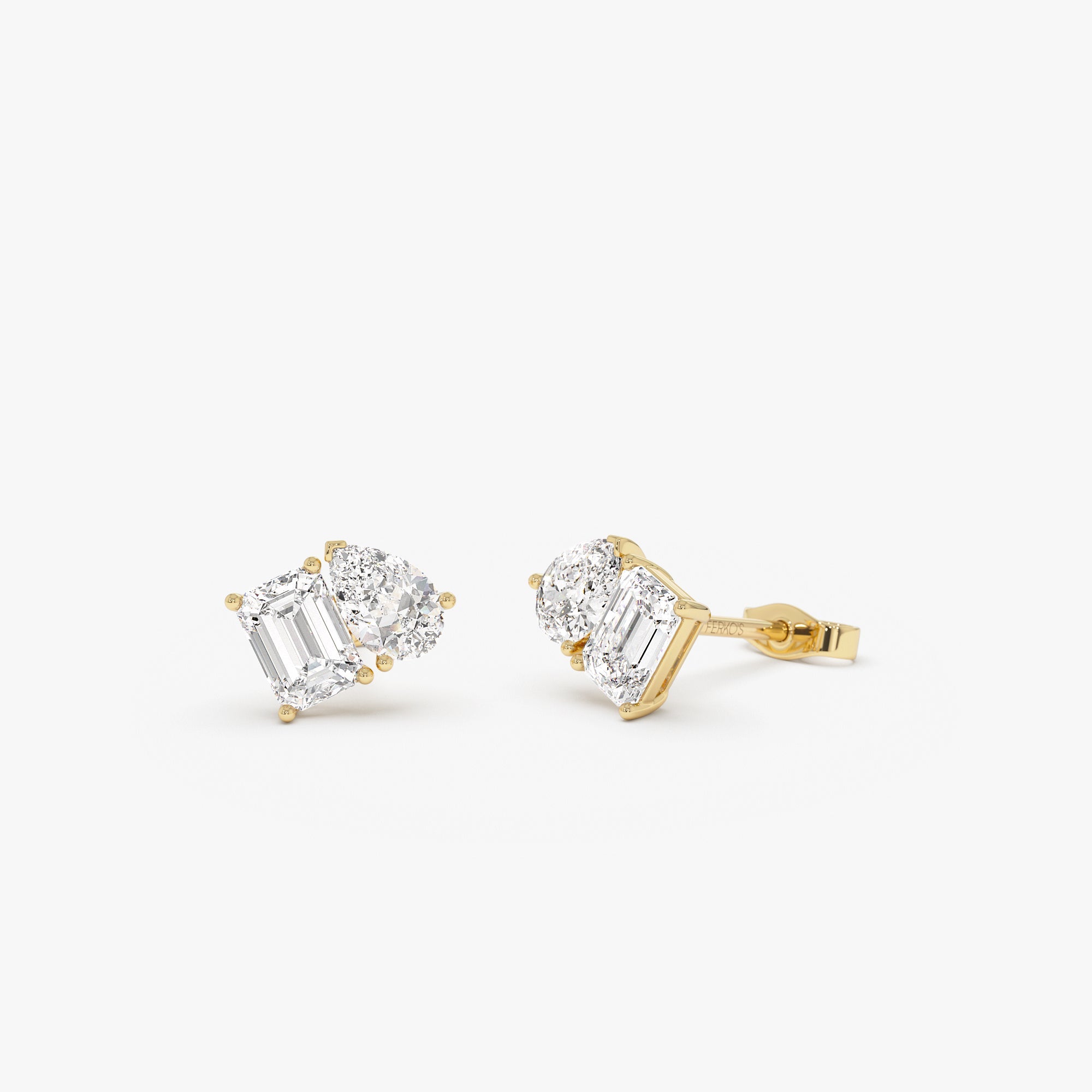 OBFJ0571 - 1.80 ctw 14k Toi et Moi Lab Grown Diamond Studs - Gemma 1