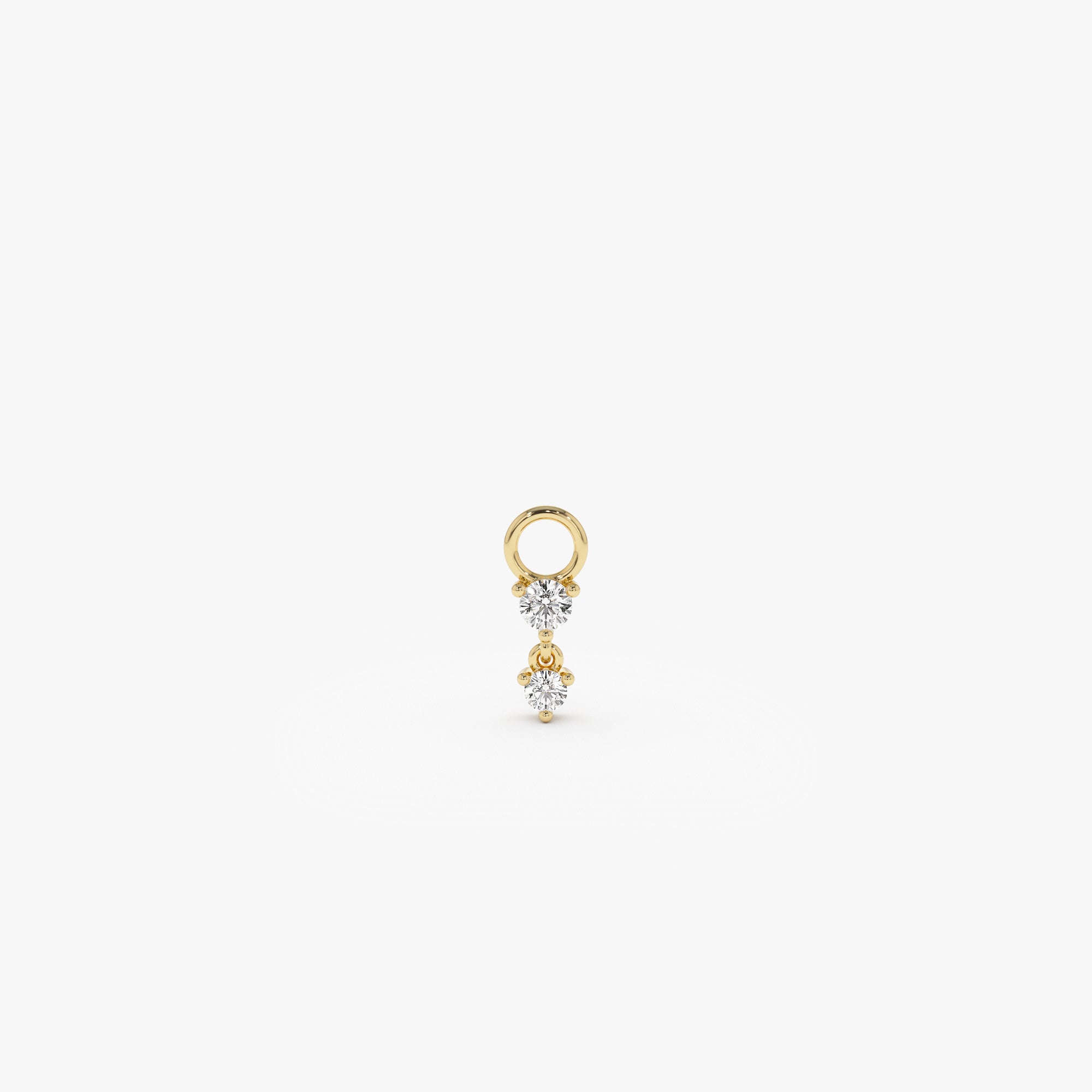 OBFJ1072 - 14k Diamond Dangle Hoop Charm 1