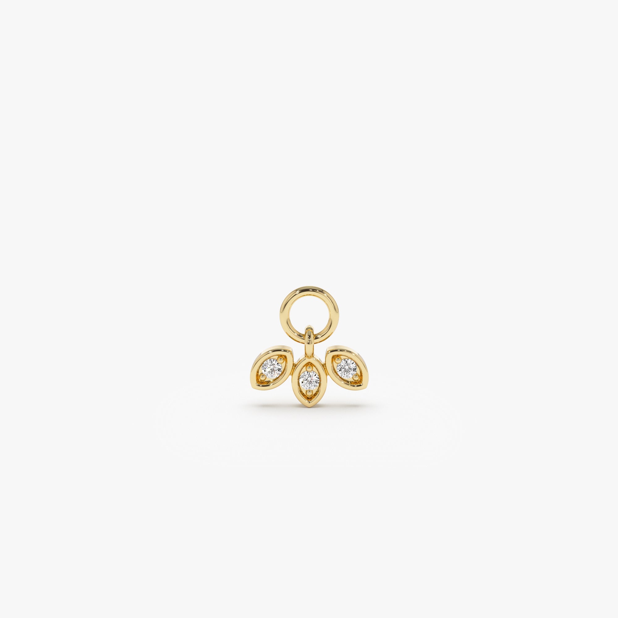 OBFJ1070 - 14k Leaf Shape Hoop Charm 1