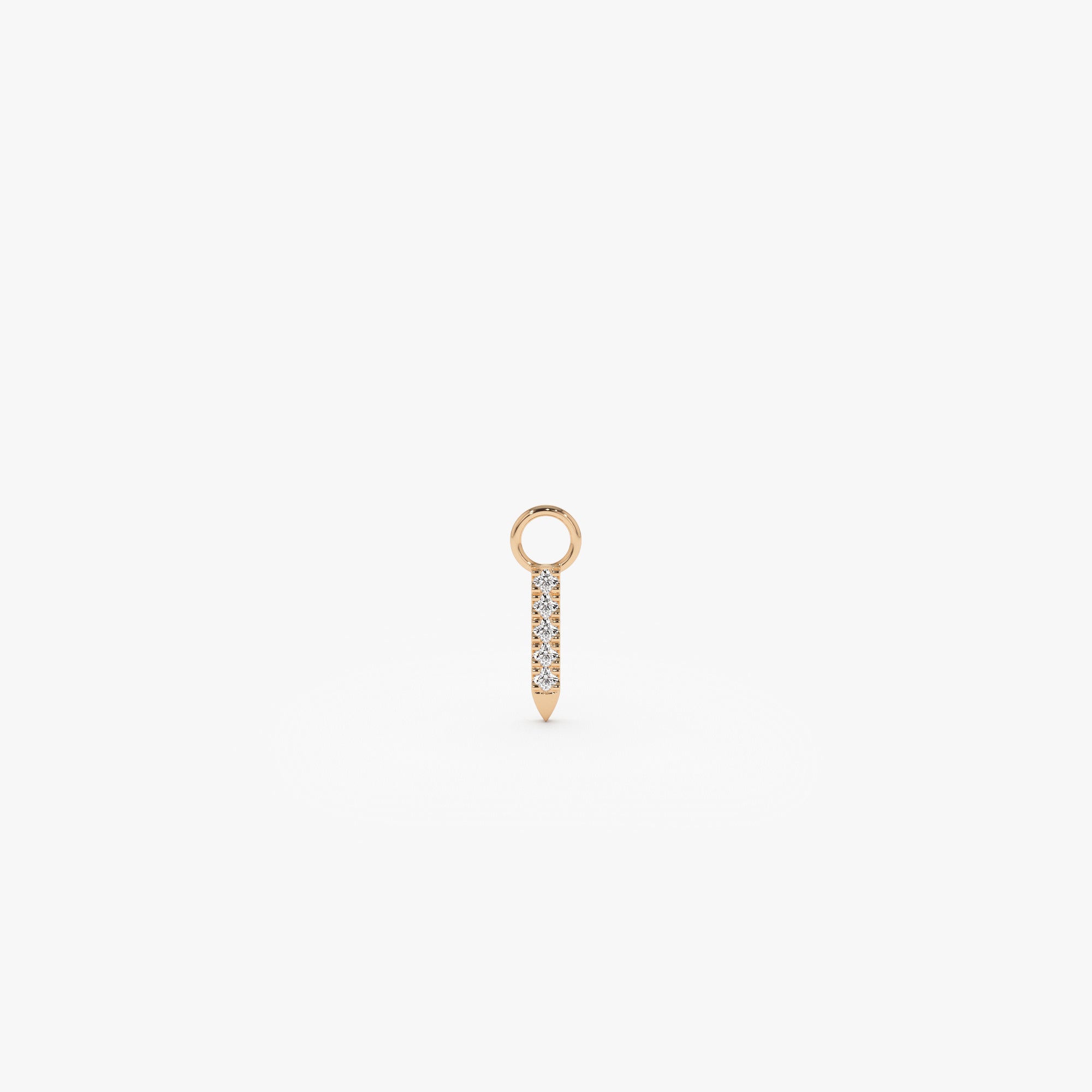 OBFJ1068 - 14k Diamond Spike Hoop Charm 4